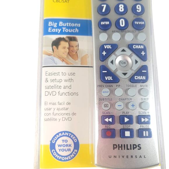 Philips Universal Remote Big Buttons PH335 3 Devices Control - Picture 2 of 6